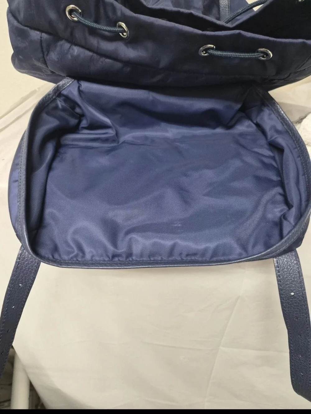 Authentic Gucci Blue Guccissima Nylon and Leather Light Backpack